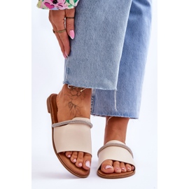 Eleganti tacchi piatti Beige Termen 1