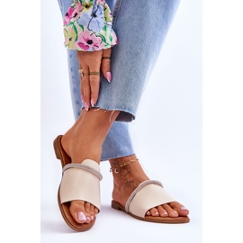 Eleganti tacchi piatti Beige Termen 2