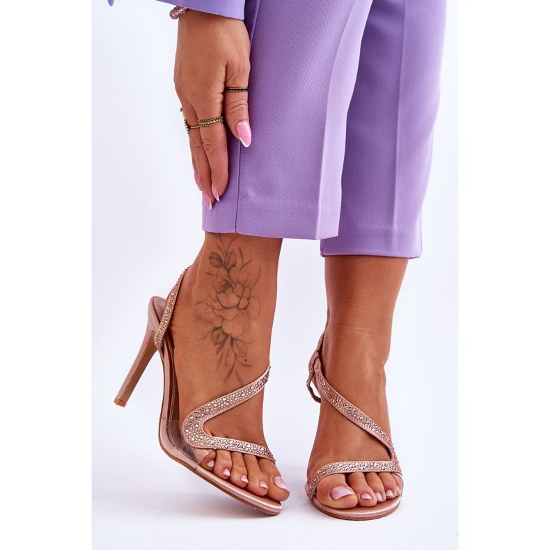 Eleganti sandali Slip-On Nude Colima con tacco alto beige 1
