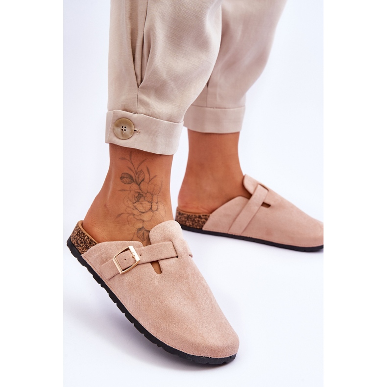 FJ1 Sandali in pelle scamosciata su piattaforma di sughero Beige Vellma 2