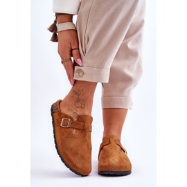 Pantofole con plateau in sughero Vellma color cammello marrone 1