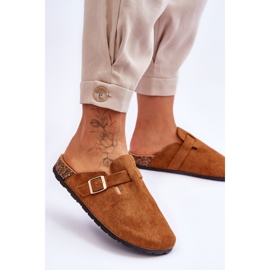 Pantofole con plateau in sughero Vellma color cammello marrone 2