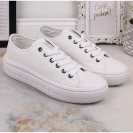 Sneakers da donna sulla piattaforma bianca Big Star LL274A177 bianco 1