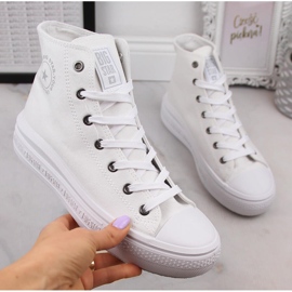 Sneakers alte da donna sulla piattaforma bianca Big Star LL274A183 1
