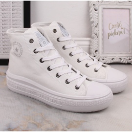 Sneakers alte da donna sulla piattaforma bianca Big Star LL274A183 2