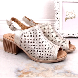 Sandali Filippo in pelle traforata beige/oro DS4475 d'oro 1