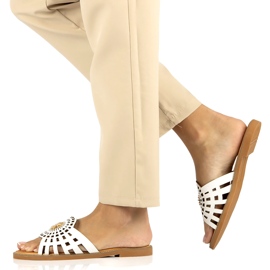 Infradito Donna Alla Moda Traforate Con Zirconi Filippo DK4621/23 WH Bianco bianca 7