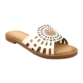 Infradito Donna Alla Moda Traforate Con Zirconi Filippo DK4621/23 WH Bianco 1