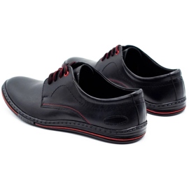 Olivier Scarpe da uomo in pelle 295LU nere con rosso nero 4