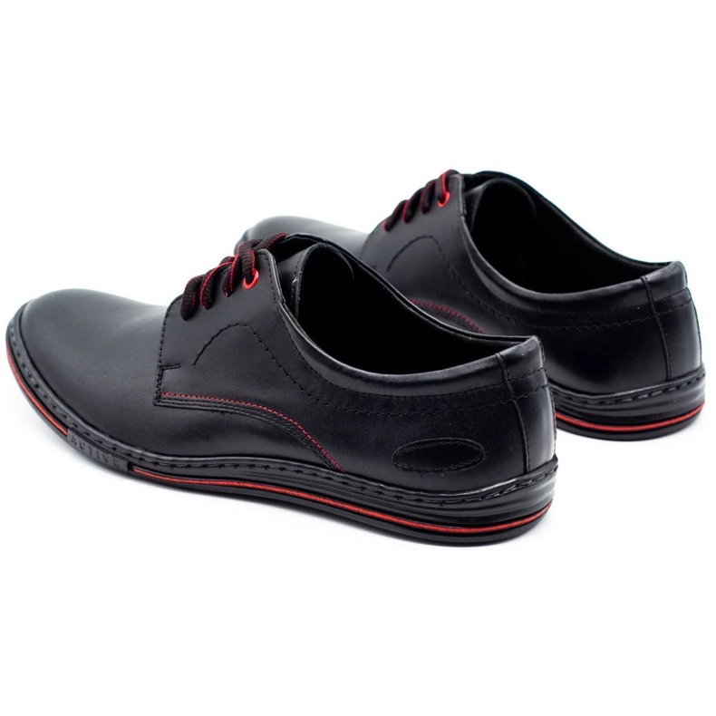 Olivier Scarpe da uomo in pelle 295LU nere con rosso nero 4