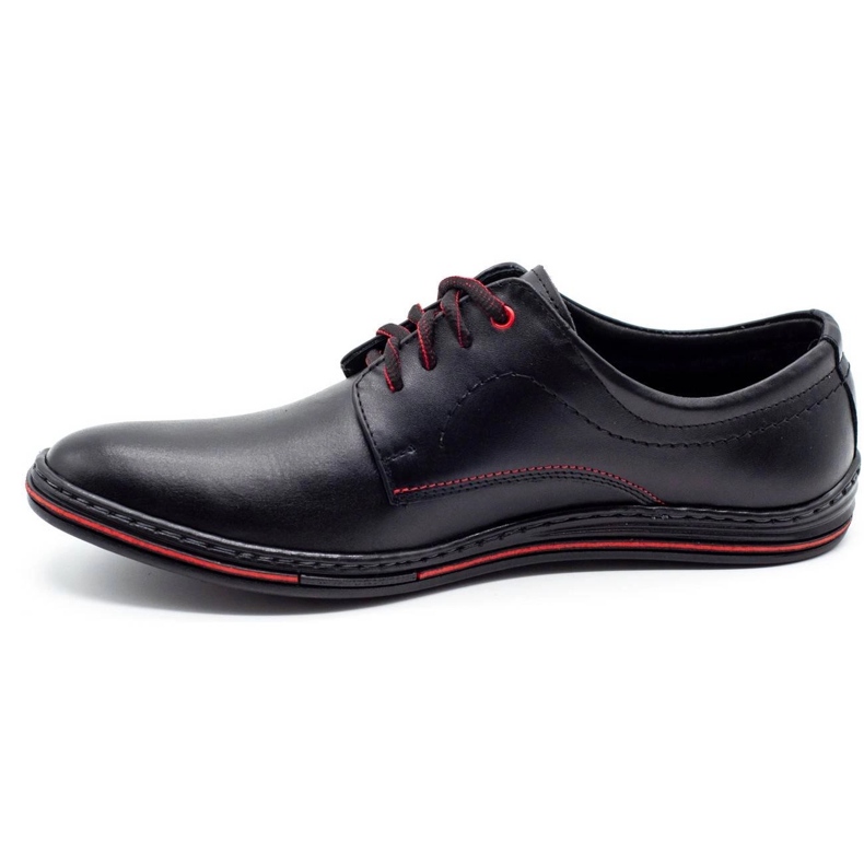 Olivier Scarpe da uomo in pelle 295LU nere con rosso nero 1