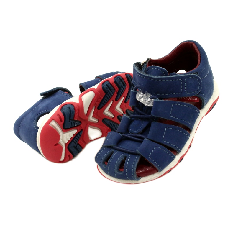 Sandali in pelle ragazzi Mazurek 1364 blu navy 4
