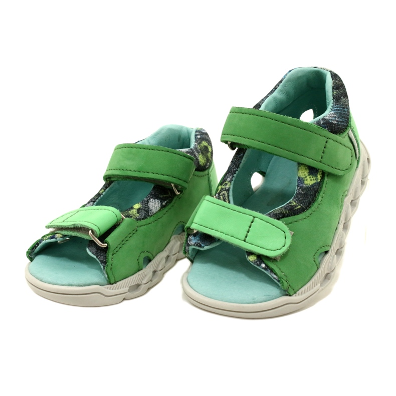 Sandali in pelle per bambini per velcro mazurek 1363 verde 3