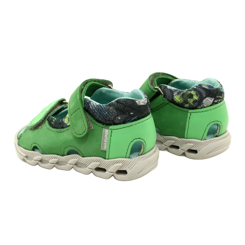 Sandali in pelle per bambini per velcro mazurek 1363 verde 6