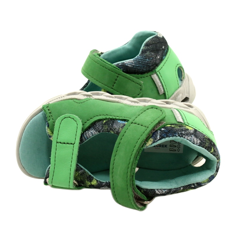 Sandali in pelle per bambini per velcro mazurek 1363 verde 5