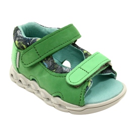 Sandali in pelle per bambini per velcro mazurek 1363 verde 1
