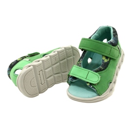Sandali in pelle per bambini per velcro mazurek 1363 verde 4