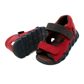 Sandali in pelle per bambini per velcro mazurek 1363 rosso 4