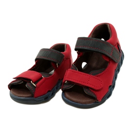Sandali per bambini in pelle per velcro mazurek 1363 rosso 3