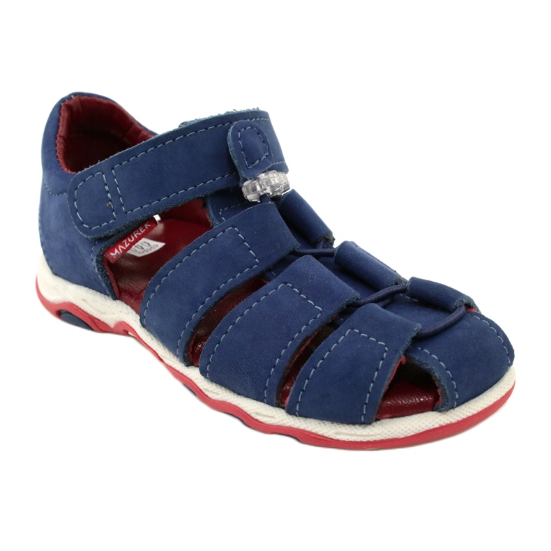 Sandali in pelle per velcro mazurek 1364 blu navy 1
