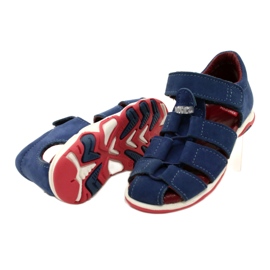 Sandali in pelle per velcro mazurek 1364 blu navy 4