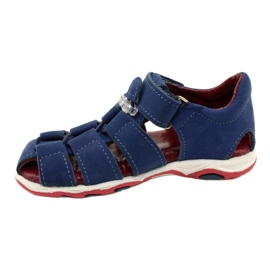 Sandali in pelle per velcro mazurek 1364 blu navy 2