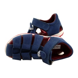 Sandali in pelle per velcro mazurek 1364 blu navy 5