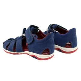 Sandali in pelle per velcro mazurek 1364 blu navy 6