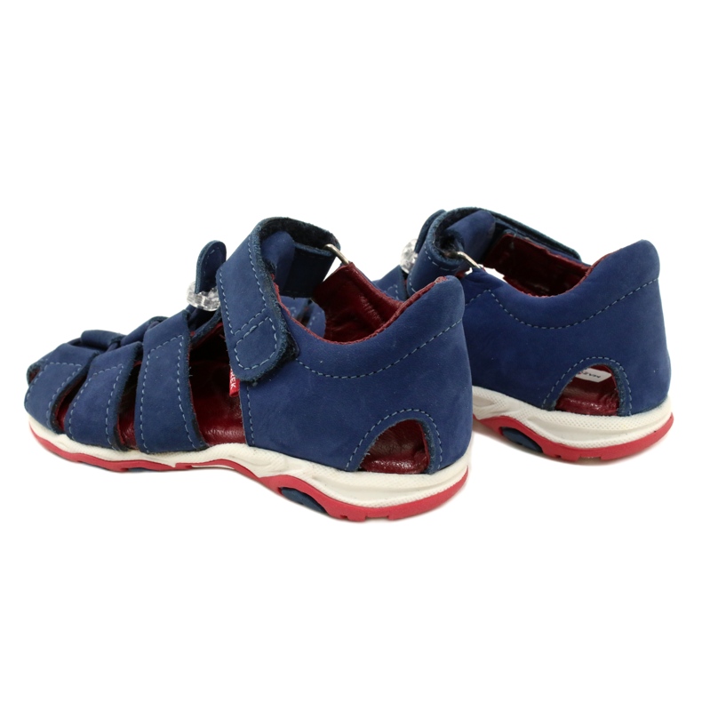 Sandali in pelle per velcro mazurek 1364 blu navy 6