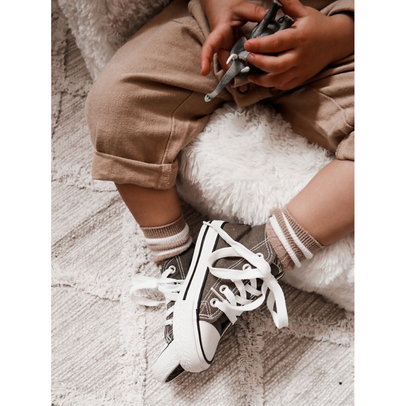 Sneaker alte verdi-khaki per bambini verde 1