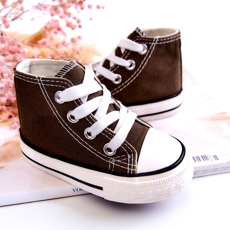 Sneaker alte verdi-khaki per bambini verde 4
