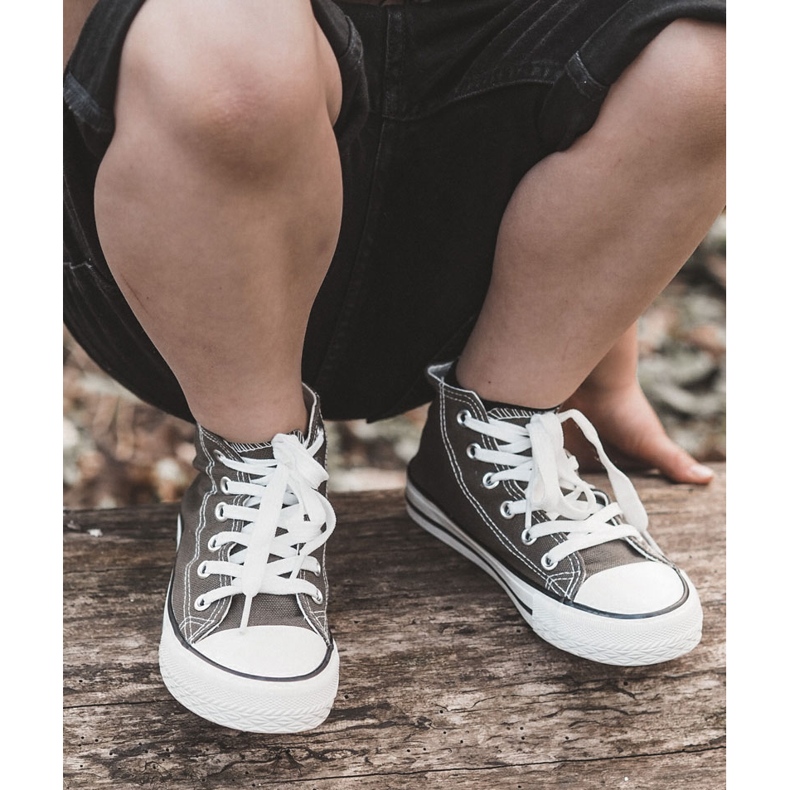 Sneaker alte verdi-khaki per bambini verde 3