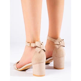 W. Potocki Sandali beige e oro con fiocco di Potocki 2