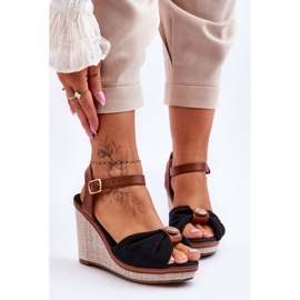 Sandali Donna Con Zeppa Con Decorazione Nero Candice 1