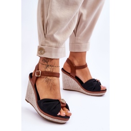 Sandali Donna Con Zeppa Con Decorazione Nero Candice 2