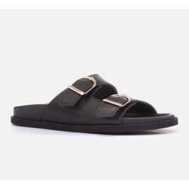 Marco Shoes Pantofole con fibbie nero 1