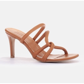 Marco Shoes Tacchi con cinturino tubelare marrone 1