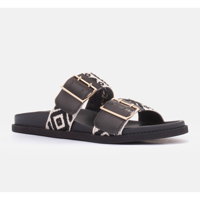 Marco Shoes Pantofole con fibbie nero 1