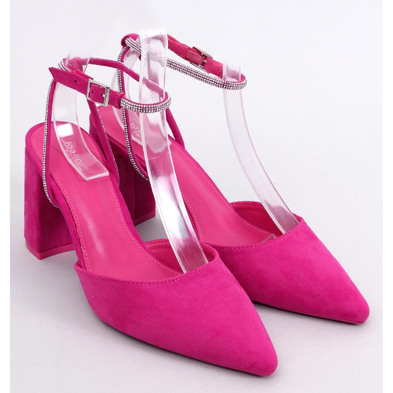 Décolleté con tacco aperto di Esten Fuchsia rosa 1