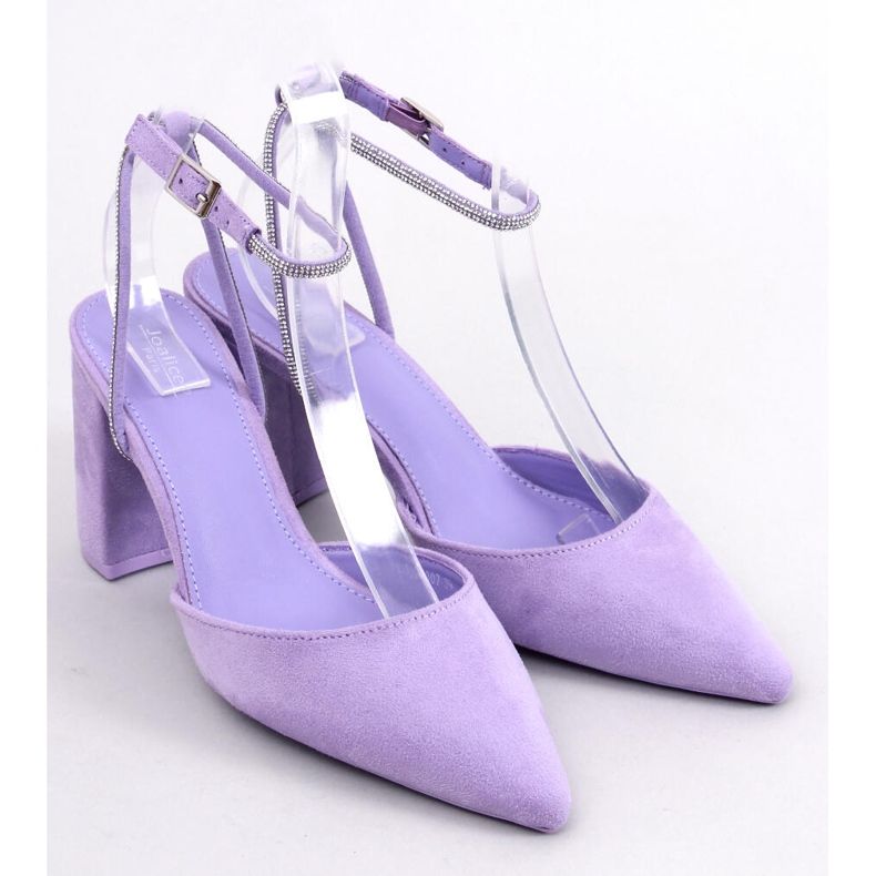 Décolleté con tacco aperto di Esten Purple viola 1