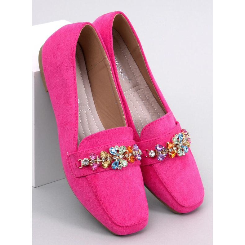 Mocassini Davitian con strass Fucsia rosa 1