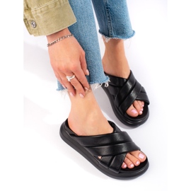 Ciabatte sulla piattaforma LA.FI nero 1