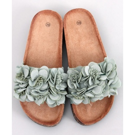 Pantofole in sughero con fiori Brice Green verde 1