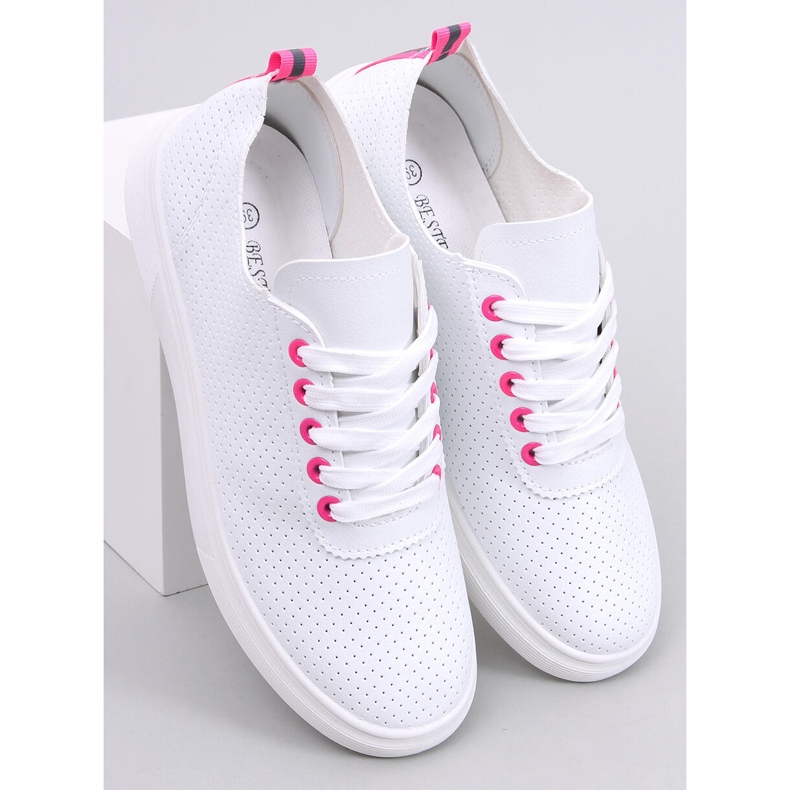 Sneakers da donna Gelman WHITE/FUCHJA bianca 1