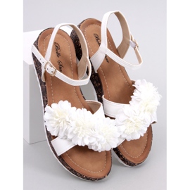 Sandali con zeppa a fiori di Hahn White bianco 1