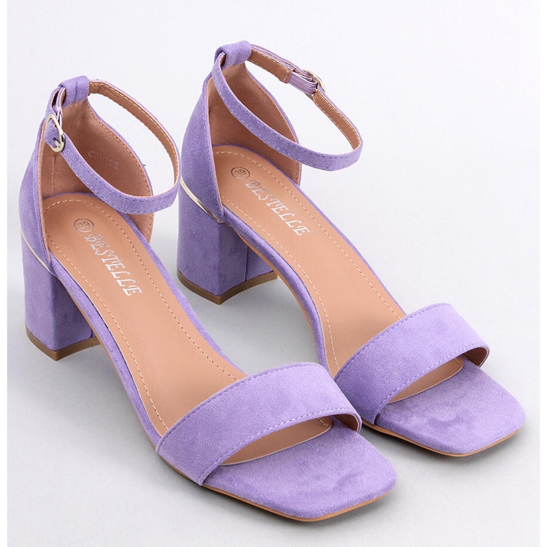 Sandali viola con tacco basso Rocco 1