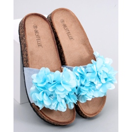 Pantofole in sughero con fiori Gardner Blue 1