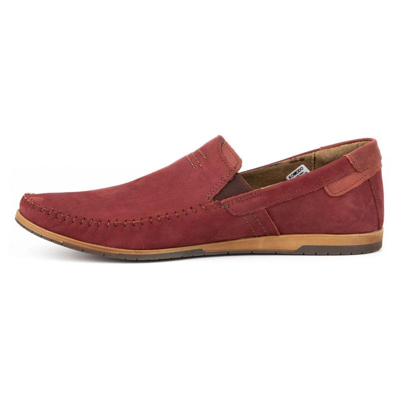 KOMODO Mocassini uomo in pelle 876 bordeaux rosso 1