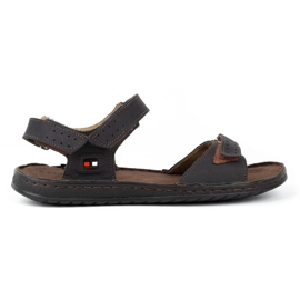 KOMODO Sandali da uomo in pelle nera 881K nero 1