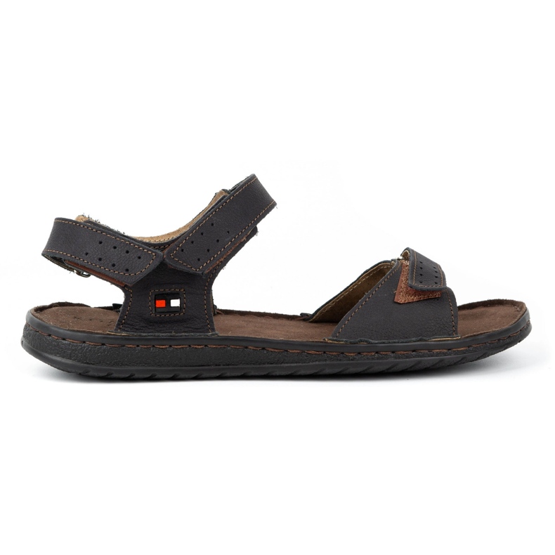KOMODO Sandali da uomo in pelle nera 881K nero 1